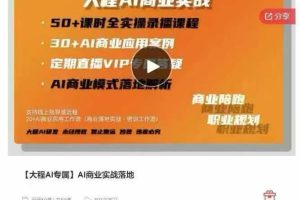 【大程AI专属】AI商业实战落地