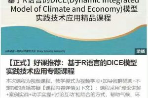 叮叮开课 -【正式】好课推荐：基于R语言的DICE模型实践技术应用专题课程