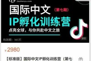 汉得中文-【标准版】国际中文IP孵化训练营(第七期)