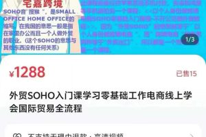 宅嘉跨境电商外贸SOHO入门课国际贸易全流程