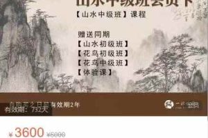 2年期-国画名家【范治斌】山水中级班会员卡（52期156节）
