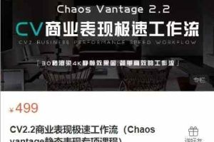 CV2.2商业表现极速工作流（Chaos vantage静态表现专项课程