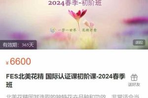 FES北美花精 国际认证课初阶课-2024春季班