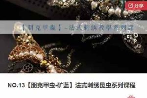 NO.13【朋克甲虫-矿蓝】法式刺绣昆虫系列课程