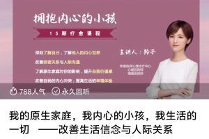 我的原生家庭，我内心的小孩，我生活的一切—改善生活信念与人际关系