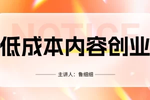 鲁细细-自媒体低成本内容创业课