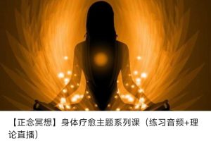 正念冥想~身体疗愈主题系列课(音频)